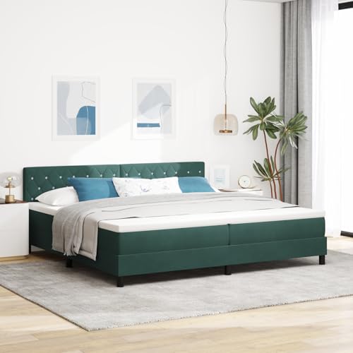 Holamys Boxspringbett mit Matratze, dunkelgrün, 200x200 cm, Samt, für Schlafzimmer, ergonomisch, inklusive Lattenrost Holamys Boxspringbett mit Matratze, dunkelgrün, 200x200 cm, Samt, für Schlafzimmer, ergonomisch, inklusive Lattenrost von Holamys