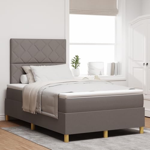 Holamys Boxspringbett mit Matratze & LED, 120x190 cm, Taupe Stoff, modernes Design, inkl. Topper, für Schlafzimmer Holamys Boxspringbett mit Matratze & LED, 120x190 cm, Taupe Stoff, modernes Design, inkl. Topper, für Schlafzimmer von Holamys