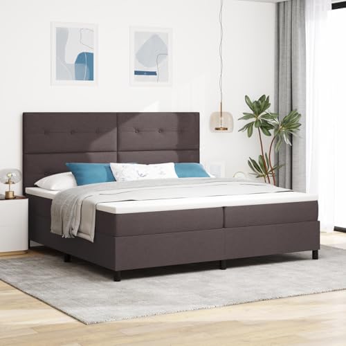 Holamys Boxspringbett mit Matratze & LED, 200x200 cm, Dunkelbraun Stoff, gepolstertes Kopfteil, Robustes Schlafzimmer-Möbel für Erwachsene Holamys Boxspringbett mit Matratze & LED, 200x200 cm, Dunkelbraun Stoff, gepolstertes Kopfteil, Robustes Schlafzimmer-Möbel für Erwachsene von Holamys