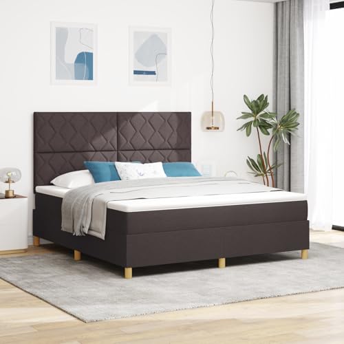 Holamys Boxspringbett mit Matratze & LED, Dunkelbraun, 180x200 cm, Stoff, modernes Schlafzimmer, Komfortables Bett, Stabiler Bettrahmen Holamys Boxspringbett mit Matratze & LED, Dunkelbraun, 180x200 cm, Stoff, modernes Schlafzimmer, Komfortables Bett, Stabiler Bettrahmen von Holamys