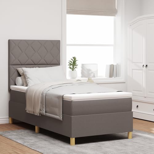 Holamys Boxspringbett mit Matratze & LED, Taupe 100x200 cm, Stoffbezug, modernes Design für Schlafzimmer, inklusive Topper Holamys Boxspringbett mit Matratze & LED, Taupe 100x200 cm, Stoffbezug, modernes Design für Schlafzimmer, inklusive Topper von Holamys