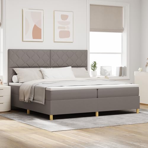 Holamys Boxspringbett mit Matratze & LED, Taupe 200x200 cm, Stoffbezug, modernes Design, inkl. Topper, Schlafzimmer Holamys Boxspringbett mit Matratze & LED, Taupe 200x200 cm, Stoffbezug, modernes Design, inkl. Topper, Schlafzimmer von Holamys