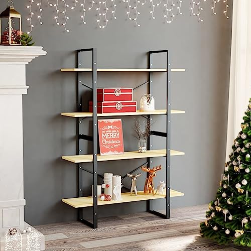 Holamys Bücherregal 100x30x140 cm aus massivem Kiefernholz mit 4 Fächern, vielseitiger Cube Organizer für Bücher, Aktenordner und Dekoartikel, ideal für Wohnzimmer und Büro, inklusive Wandhalterung von Holamys