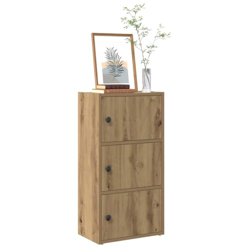 Holamys Bücherregal Artisan-Eiche 40x24x77 cm, Robustes Holzwerkstoff-Design, vielseitiger Stauraum mit Tür, ideal für Büro und Wohnzimmer Organisation von Holamys