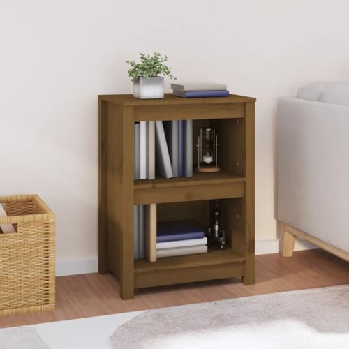 Holamys Bücherregal Honigbraun 50x35x68 cm, Massivholz Kiefer Standregal, Kompaktes Regal für Bücher, Zeitschriften, DVDs und Dekoration, Vielseitig einsetzbar im Wohnbereich von Holamys