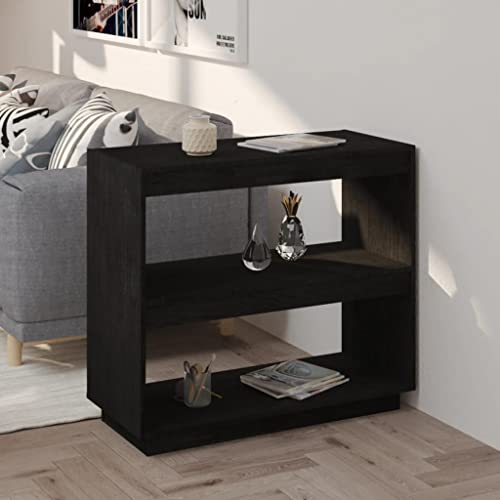 Holamys Bücherregal Schwarz 80x35x71 cm aus Massivholz Kiefer, Stabiler Standregal Würfel-Organizer für Bücher, DVDs und Dekoration im Wohnzimmer von Holamys