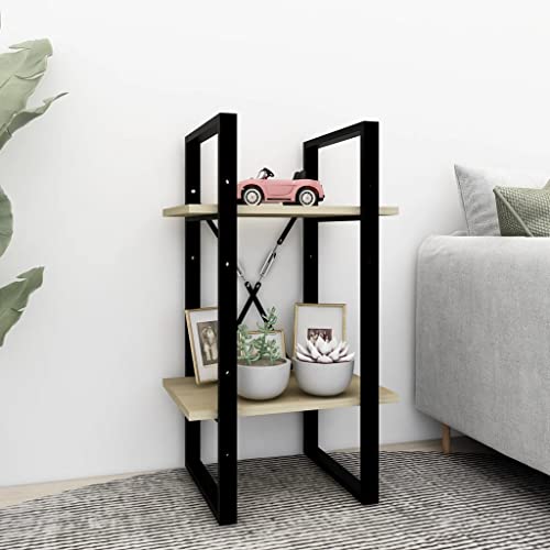 Holamys Bücherregal Sonoma-Eiche 40x30x70 cm mit 2 Fächern, Robustes Holzwerkstoff-Design, ideal für Bücher und Dekoration in Wohnkultur, einfacher Zusammenbau von Holamys