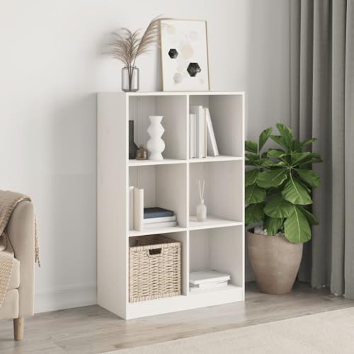 Holamys Bücherregal Weiß 70x33x110 cm aus massivem Kiefernholz, offener Standregal mit 6 Fächern für Wohnzimmer, Arbeitszimmer, Kinderzimmer Holamys Bücherregal Weiß 70x33x110 cm aus massivem Kiefernholz, offener Standregal mit 6 Fächern für Wohnzimmer, Arbeitszimmer, Kinderzimmer von Holamys