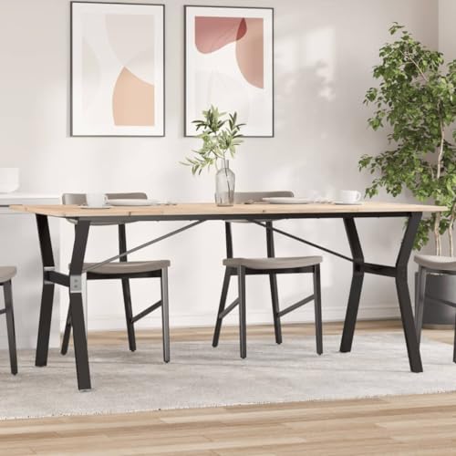 Holamys Esstisch 180x90x75 cm aus massivem Kiefernholz, Y-Gestell aus Stahl, ideal für Küche und Esszimmer, langlebig, rustikal Holamys Esstisch 180x90x75 cm aus massivem Kiefernholz, Y-Gestell aus Stahl, ideal für Küche und Esszimmer, langlebig, rustikal von Holamys