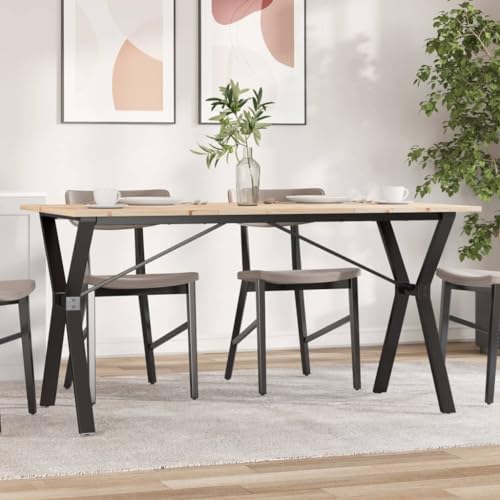 Holamys Esstisch aus massivem Kiefernholz, 140x80x75 cm, mit robustem Y-Gestell aus pulverbeschichtetem Stahl, ideal für Esszimmer, Küche und Essbereich Holamys Esstisch aus massivem Kiefernholz, 140x80x75 cm, mit robustem Y-Gestell aus pulverbeschichtetem Stahl, ideal für Esszimmer, Küche und Essbereich von Holamys