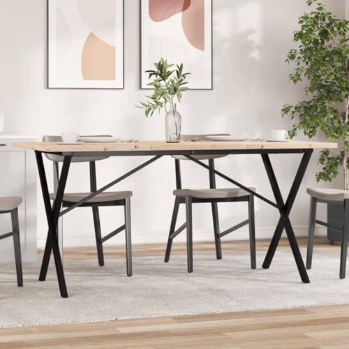 Holamys Esstisch aus massivem Kiefernholz mit X-Gestell, 160x80x75,5 cm, robuster Küchentisch, ideal für Esszimmer, langlebig und stabil für Familienmahlzeiten. Holamys Esstisch aus massivem Kiefernholz mit X-Gestell, 160x80x75,5 cm, robuster Küchentisch, ideal für Esszimmer, langlebig und stabil für Familienmahlzeiten. von Holamys