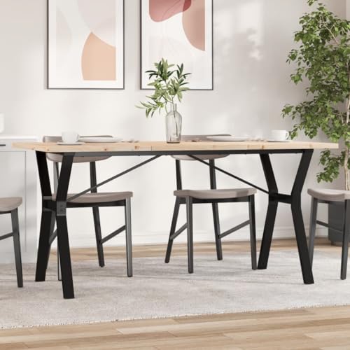 Holamys Esszimmertisch aus massivem Kiefernholz, 140x80x75,5 cm, robuster Küchentisch mit Y-Gestell aus pulverbeschichtetem Stahl für Esszimmer und Küche, ideal für gemeinsame Mahlzeiten Holamys Esszimmertisch aus massivem Kiefernholz, 140x80x75,5 cm, robuster Küchentisch mit Y-Gestell aus pulverbeschichtetem Stahl für Esszimmer und Küche, ideal für gemeinsame Mahlzeiten von Holamys