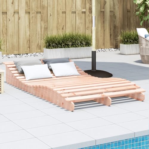 Holamys Gartenliege Douglasienholz, ergonomisch geformte Sonnenliege 205x110x31,5 cm für entspanntes Sonnenbaden im Außenbereich von Holamys