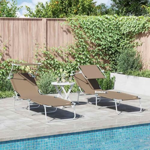 Holamys Klappbare Sonnenliege mit Verstellbarer Rückenlehne, 2er-Set, UV-beständig, aus strapazierfähigem Textilene, ideal für Garten, Terrasse und Pool, leicht zu transportieren von Holamys