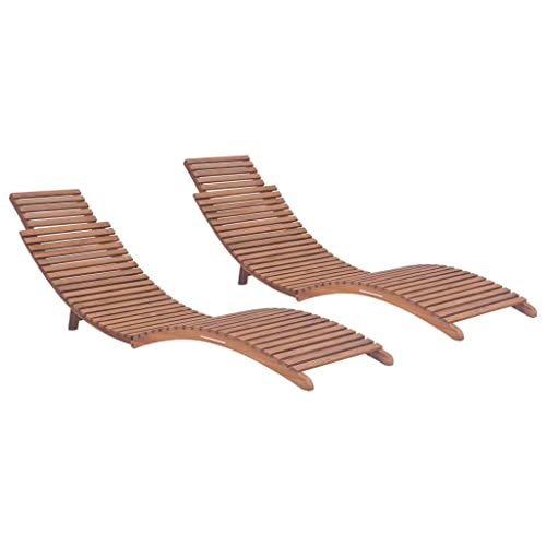 Holamys Klappbare Sonnenliegen aus massivem Teakholz, 2 Stück, ergonomisch, verstellbar für Garten, Terrasse, Poolbereich, Outdoor Lounge Chairs Holamys Klappbare Sonnenliegen aus massivem Teakholz, 2 Stück, ergonomisch, verstellbar für Garten, Terrasse, Poolbereich, Outdoor Lounge Chairs von Holamys