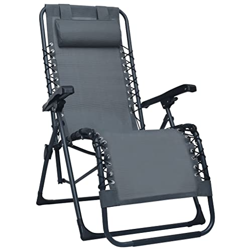 Holamys Klappbarer Liegestuhl Grau für Garten Terrasse Balkon, tragbarer Outdoor Lounge Chair mit Textilene, wetterfeste Sonnenliege für Pool und Strand Holamys Klappbarer Liegestuhl Grau für Garten Terrasse Balkon, tragbarer Outdoor Lounge Chair mit Textilene, wetterfeste Sonnenliege für Pool und Strand von Holamys