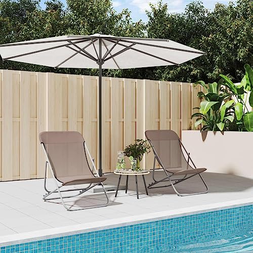 Holamys Klappbarer Strandstuhl 2er Set braun, Textilene & pulverbeschichteter Stahl, verstellbare Pool Liegestühle für Garten Terrasse und Outdoor Holamys Klappbarer Strandstuhl 2er Set braun, Textilene & pulverbeschichteter Stahl, verstellbare Pool Liegestühle für Garten Terrasse und Outdoor von Holamys