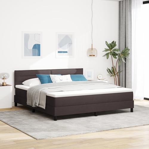 Holamys LED Boxspringbett mit Matratze, 180x200 cm, Dunkelbraun Stoff, Modernes Schlafzimmer Möbel, Bequemes Polsterbett mit Beleuchtung Holamys LED Boxspringbett mit Matratze, 180x200 cm, Dunkelbraun Stoff, Modernes Schlafzimmer Möbel, Bequemes Polsterbett mit Beleuchtung von Holamys