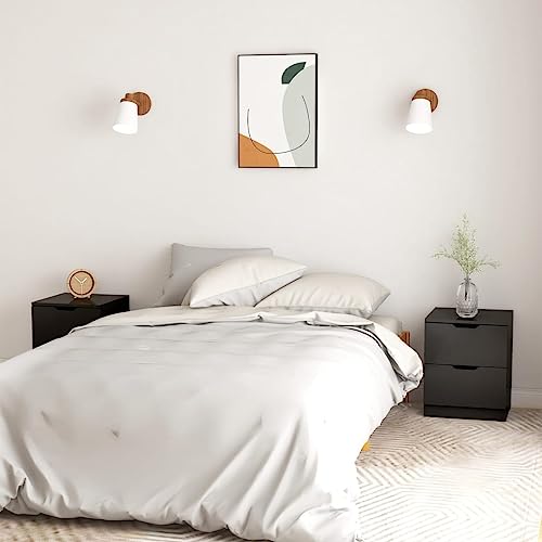 Holamys Nachttische 2er Set, Schwarz, 40x40x50 cm, Spanplatte, Modernes Design, Praktischer Stauraum für Schlafzimmer und Wohnzimmer Holamys Nachttische 2er Set, Schwarz, 40x40x50 cm, Spanplatte, Modernes Design, Praktischer Stauraum für Schlafzimmer und Wohnzimmer von Holamys