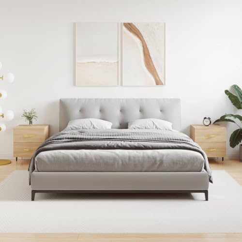 Holamys Nachttische 2er Set, Sonoma-Eiche Optik, 40x35x47,5 cm, Modernes Design mit Schubladen, Beistelltisch für Schlafzimmer, Wohnzimmer von Holamys