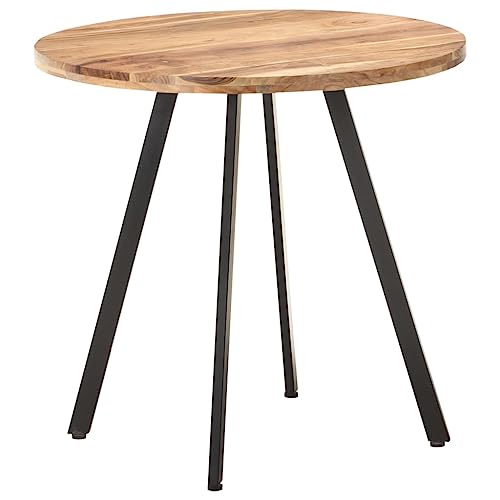Holamys Robuster runder Esstisch aus massivem Akazienholz, 80 cm Durchmesser, handgefertigt für Esszimmer und Küche, stabile pulverbeschichtete Eisenbeine, natürliche Oberfläche. Holamys Robuster runder Esstisch aus massivem Akazienholz, 80 cm Durchmesser, handgefertigt für Esszimmer und Küche, stabile pulverbeschichtete Eisenbeine, natürliche Oberfläche. von Holamys