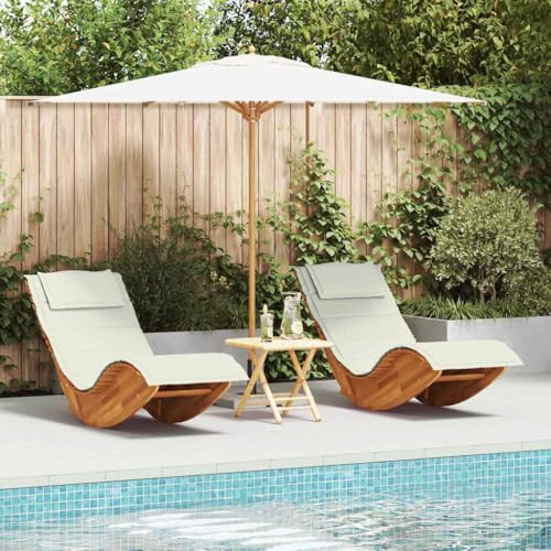 Holamys Schaukelsessel mit Kissen, 2er Set aus massivem Akazienholz, witterungsbeständige Outdoor-Lounge-Stühle für Pool und Terrasse Holamys Schaukelsessel mit Kissen, 2er Set aus massivem Akazienholz, witterungsbeständige Outdoor-Lounge-Stühle für Pool und Terrasse von Holamys