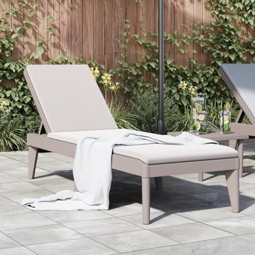 Holamys Sonnenliege Cappuccino-Braun 186x60x29 cm, verstellbar, Polypropylen Rattan-Optik, für Garten und Poolbereich von Holamys