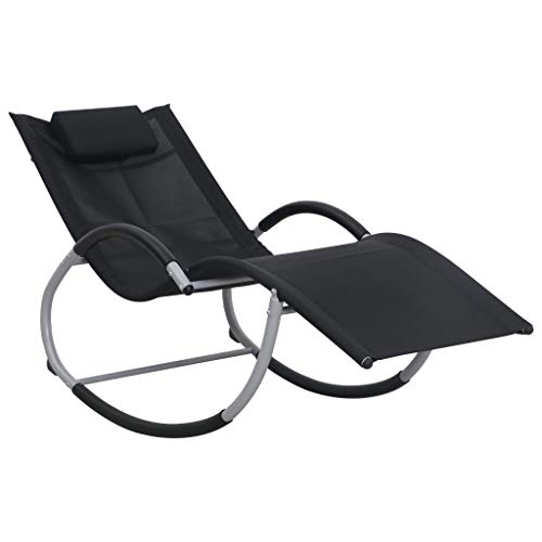 Holamys Sonnenliege Schwarz, Textilene Gartenliege mit Kissen, robuste Outdoor-Chaise-Lounge für Pool und Terrasse, ideal zum Entspannen. Holamys Sonnenliege Schwarz, Textilene Gartenliege mit Kissen, robuste Outdoor-Chaise-Lounge für Pool und Terrasse, ideal zum Entspannen. von Holamys