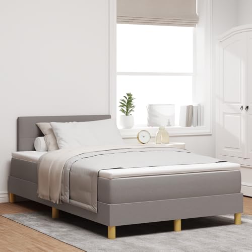 LED Boxspringbett mit Matratze Taupe 120x200 cm, Stoffbezug, integrierte Beleuchtung, Stabiler Holzrahmen, modernes Design für Schlafzimmer LED Boxspringbett mit Matratze Taupe 120x200 cm, Stoffbezug, integrierte Beleuchtung, Stabiler Holzrahmen, modernes Design für Schlafzimmer von Holamys