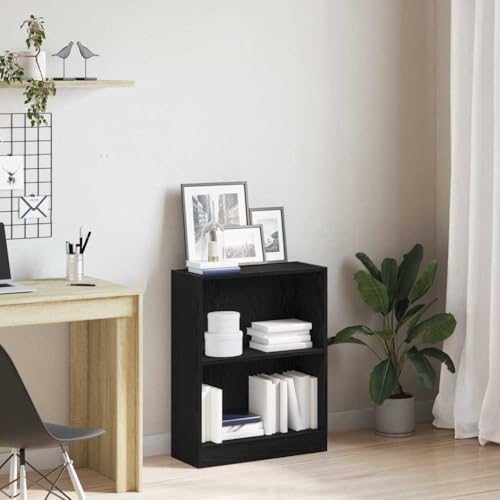 Schwarzes Bücherregal aus robustem Holzwerkstoff, 60x24x76 cm, modernes Design, vielseitiger Stauraum für Bücher & Deko, ideal für Wohnzimmer, Arbeitszimmer & Büro Schwarzes Bücherregal aus robustem Holzwerkstoff, 60x24x76 cm, modernes Design, vielseitiger Stauraum für Bücher & Deko, ideal für Wohnzimmer, Arbeitszimmer & Büro von Holamys