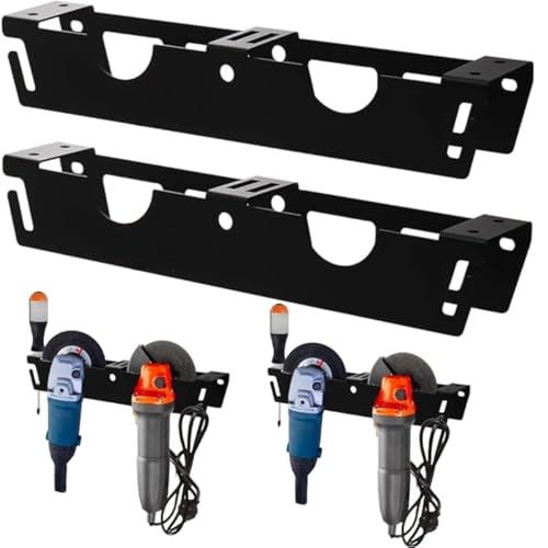 HoldOneLight 2 Pack Winkelschleifer Halter, 2 Bay Winkelschleifer Rack, Grinders Power Tool Stand, Garage Wandhalterung für Winkelschleifer, Fräser, Polierer, Schraubendreher HoldOneLight 2 Pack Winkelschleifer Halter, 2 Bay Winkelschleifer Rack, Grinders Power Tool Stand, Garage Wandhalterung für Winkelschleifer, Fräser, Polierer, Schraubendreher von HoldOneLight
