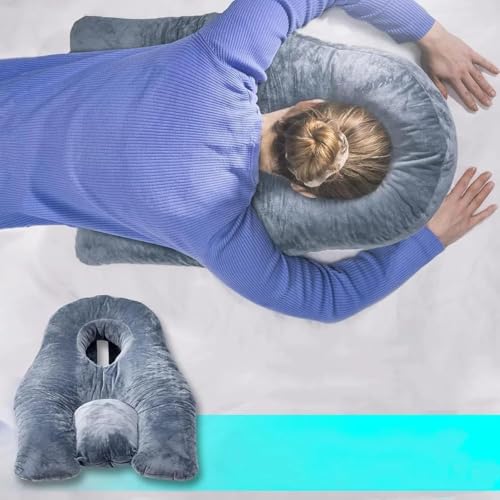 HoldOneLight Face Down Pillow Schlafen - Home MassagePillow mit zerkleinertem Memory Foam (Grey) von HoldOneLight