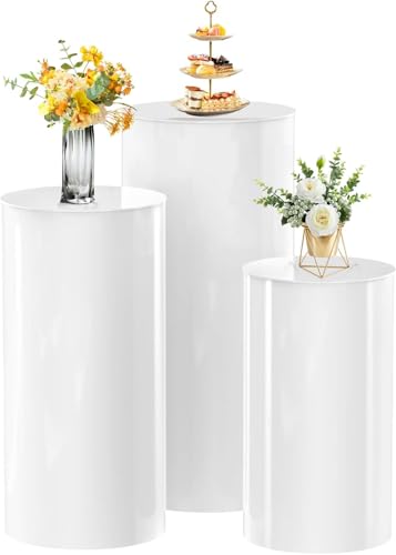 HoldOneLight Zylinder Sockel steht Satz von 3, weißes Display Sockel steht Tabelle für Party, runde Torte Blume Sockel stehen Sockel Säulen für Hochzeit Braut Dusche Geburtstag Dekoration HoldOneLight Zylinder Sockel steht Satz von 3, weißes Display Sockel steht Tabelle für Party, runde Torte Blume Sockel stehen Sockel Säulen für Hochzeit Braut Dusche Geburtstag Dekoration von HoldOneLight