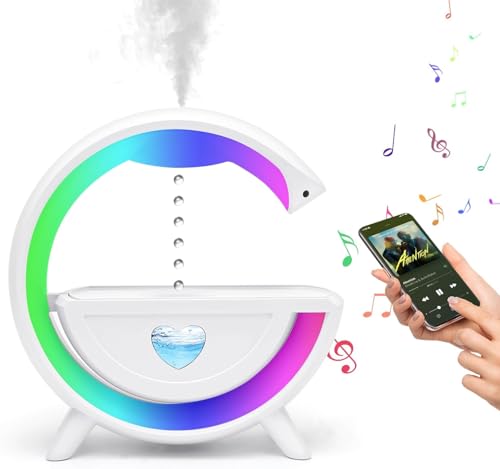 Luftbefeuchter Schlafzimmer, 500ml Anti Schwerkraft Luftbefeuchter Mini,3-in-1 Air Humidifier mit 7 Farben Nachtlicht und Bluetooth Lautsprecher Luftbefeuchter Schlafzimmer, 500ml Anti Schwerkraft Luftbefeuchter Mini,3-in-1 Air Humidifier mit 7 Farben Nachtlicht und Bluetooth Lautsprecher von HoldOneLight