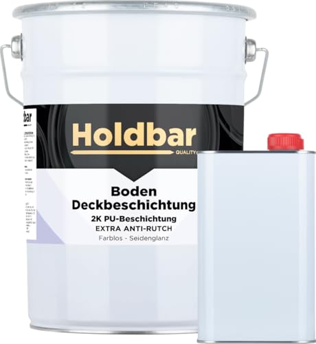 Holdbar Boden Deckbeschichtung Extra Anti-Rutsch Matt 5 Kg - Hochwertige Garagenbodenbeschichtung - Epoxidharz Bodenbeschichtung, Weichmacherbeständig – ideal für Garage & Werkstatt von Holdbar