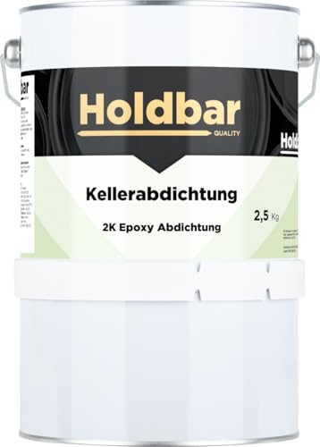 Holdbar Kellerabdichtung 2,5 kg - Bodenfarbe Keller - Kellerabdichtung Gegen Drückendes Wasser - 2-Komponenten Für Kellerabdichtung Innen - Auf Feuchten Wänden & Böden Holdbar Kellerabdichtung 2,5 kg - Bodenfarbe Keller - Kellerabdichtung Gegen Drückendes Wasser - 2-Komponenten Für Kellerabdichtung Innen - Auf Feuchten Wänden & Böden von Holdbar