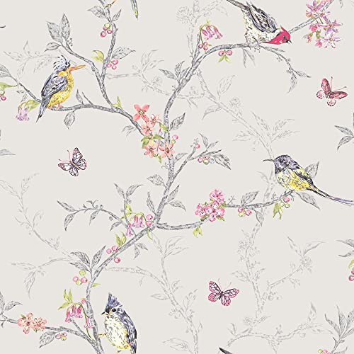 Holden Decor 98081 Papier Tapete Kollektion Enchanted Garden, 10,05 m x 0,53 m, Weiß von Holden Decor