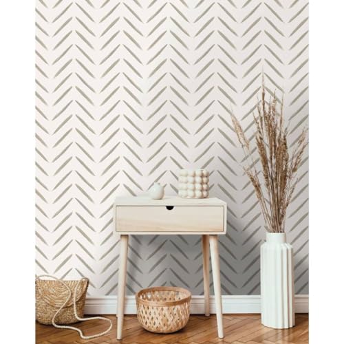 Chevron Brush Marks Wallpaper Taupe Holden 13041 von Holden Decor