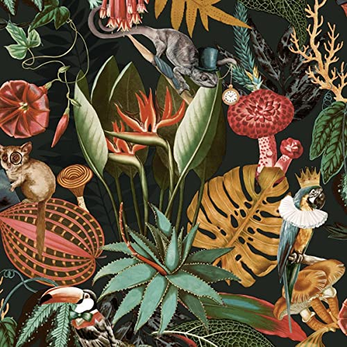 Wonderland Tropical Wallpaper Black Holden 91193 von Holden Decor