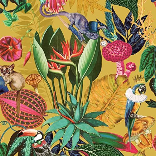 Wonderland Tropical Wallpaper Ochre Holden 91190 von Holden Decor