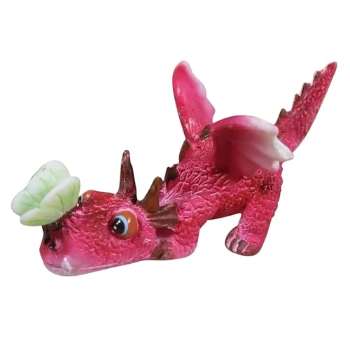 Fairy Dragon Gartenfiguren - Miniatur Feengarten Dekoration - Spielzeugfiguren Terrarium Statue Lebendige Süße Gartenfigur für Schreibtisch, Terrasse, Outdoor von Holdes