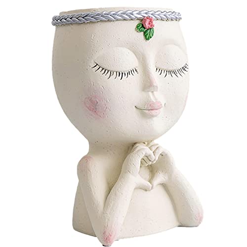 Holdes 2 Mädchen Blumentopf - Lustiger Blumentopf für Sukkulenten | Kopf Pflanztopf Mädchen Töpfe Vase für Zimmerpflanzen Harz Skulptur Pflanztopf Statue Blumentöpfe Holdes 2 Mädchen Blumentopf - Lustiger Blumentopf für Sukkulenten | Kopf Pflanztopf Mädchen Töpfe Vase für Zimmerpflanzen Harz Skulptur Pflanztopf Statue Blumentöpfe von Holdes