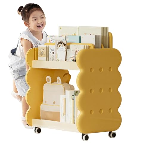 Holdes Bücherregal für Kinder – Buch-Organizer für Jungen, Aufbewahrungsständer mit Rädern für Kinderzimmer, Schlafzimmer, Spielzimmer von Holdes
