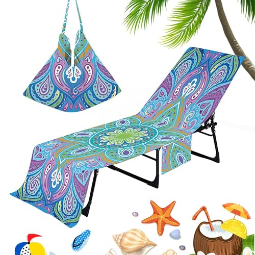 Holdes Chaiselongue-Bezüge | Mikrofaser-Handtuch mit geometrischem Muster, kein Verrutschen der Schultertasche, weicher und schnell trocknender Stuhl für bequeme Outdoor-Ausflüge von Holdes