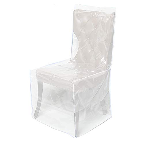 Holdes Clear Plas tic Esszimmerstuhl-Kissenschoner, transparente Plas tic Stuhlbezüge, Bezüge zum Schutz der Küchenstuhlsitze, starkes PVC, abnehmbar und wiederverwendbar Holdes Clear Plas tic Esszimmerstuhl-Kissenschoner, transparente Plas tic Stuhlbezüge, Bezüge zum Schutz der Küchenstuhlsitze, starkes PVC, abnehmbar und wiederverwendbar von Holdes