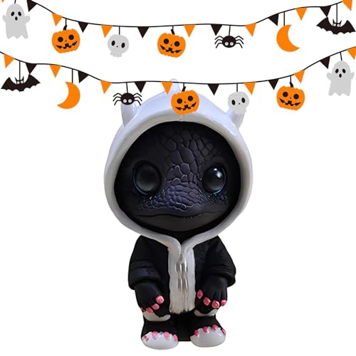 Holdes Coole Drachenfiguren | Drachenornamente Harz Dinosaurier Skulptur - Entzückende handgefertigte Dinosaurier-Skulptur, Drachenstatue Dekor Halloween Dinosaurier Skulptur für Garten, Schreibtisch von Holdes