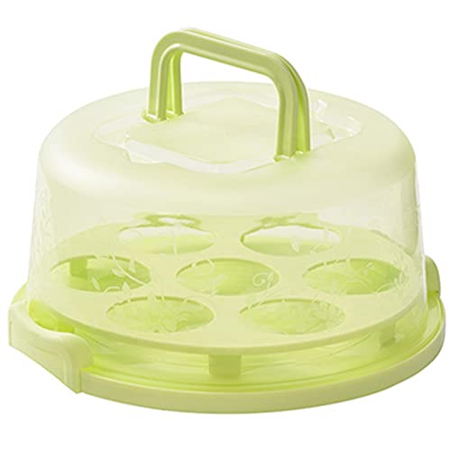 Holdes Cupcake-Träger, rund, 7 Fächer, Kuchenständer mit Deckel und Griff, tragbarer Kuchenbehälter, zweiseitiger Boden, für Kuchen, Kekse, Nüsse, Obst Holdes Cupcake-Träger, rund, 7 Fächer, Kuchenständer mit Deckel und Griff, tragbarer Kuchenbehälter, zweiseitiger Boden, für Kuchen, Kekse, Nüsse, Obst von Holdes