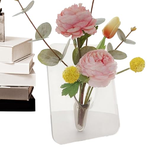 Holdes Fotorahmenvase | Ästhetische Acryl-Blumenvase – klare Blumenvase, moderne ästhetische Vase, kleine Vase für Hochzeit, Tisch, Bücherregal, Wohnzimmer von Holdes