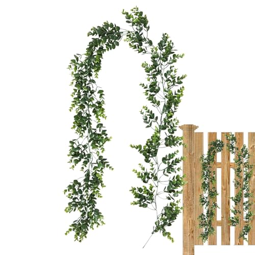 Holdes Grüne Girlande – künstliche Eukalyptusranken, 1,8 m, künstliche Reben, Eukalyptusblätter, grüne Girlande für Hochzeit, Hintergrund, Bogen, Wanddekoration von Holdes