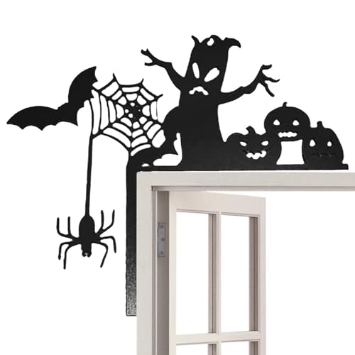 Holdes Halloween-Eckschild, Halloween-Türdekoration, Metall-Türrahmen für Halloween-Schlösser, doppelseitiges Schild für Halloween-Dekoration von Holdes